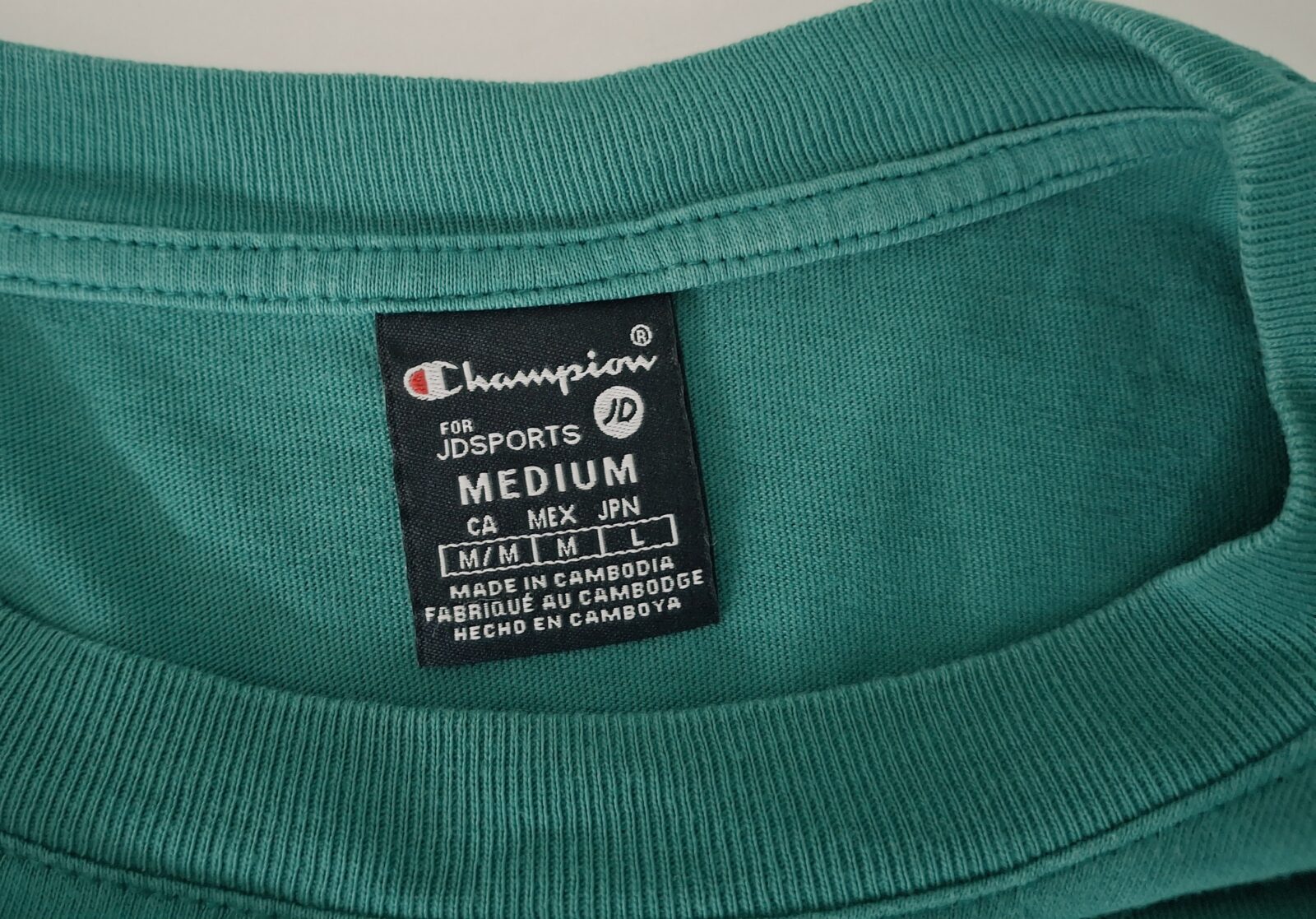 Turquoise top van Champion | cropped t-shirt | Medium/Small - Afbeelding 6